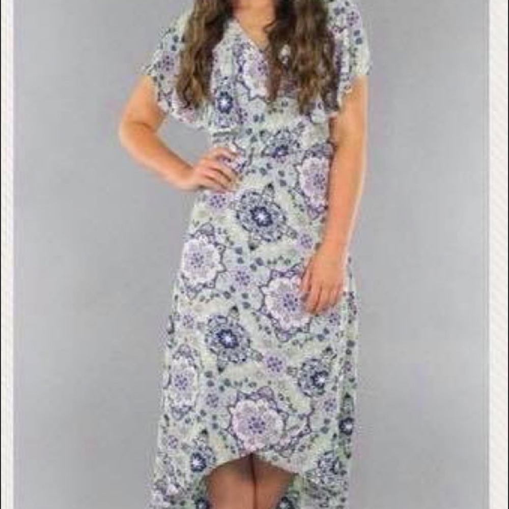 Paisley print hi low maxi
